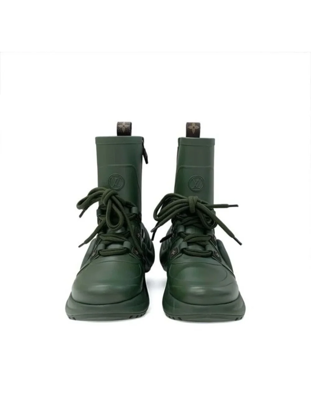 Louis Vuitton Arclight Line Monogram Boots Short Shoes Rubber Khaki - Picture 2 of 9